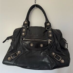 Balenciaga Le City Large Black Leather Women's Handbag